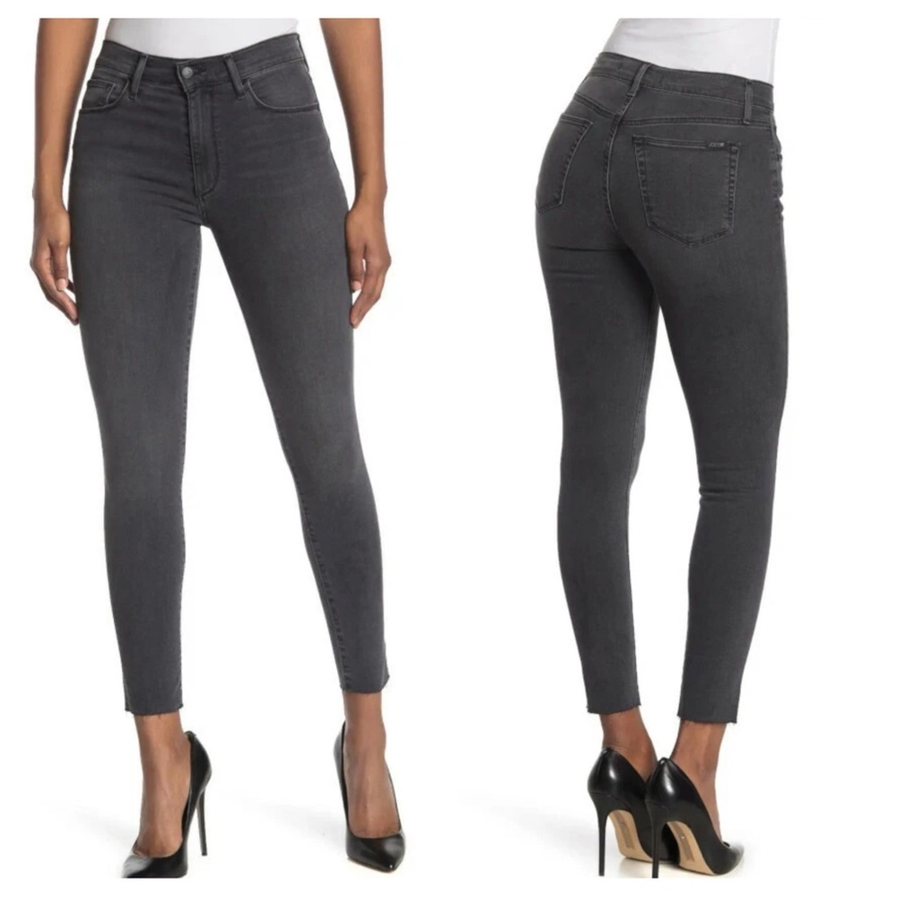 Joes Jeans High Rise Skinny Ankle Jeans Raw Hem 31 Irvine Grey‎ Wash Flawless